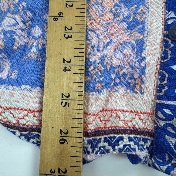 Aratta Coral, Blue & White Patchwork Button-Up - Picture 14 of 16